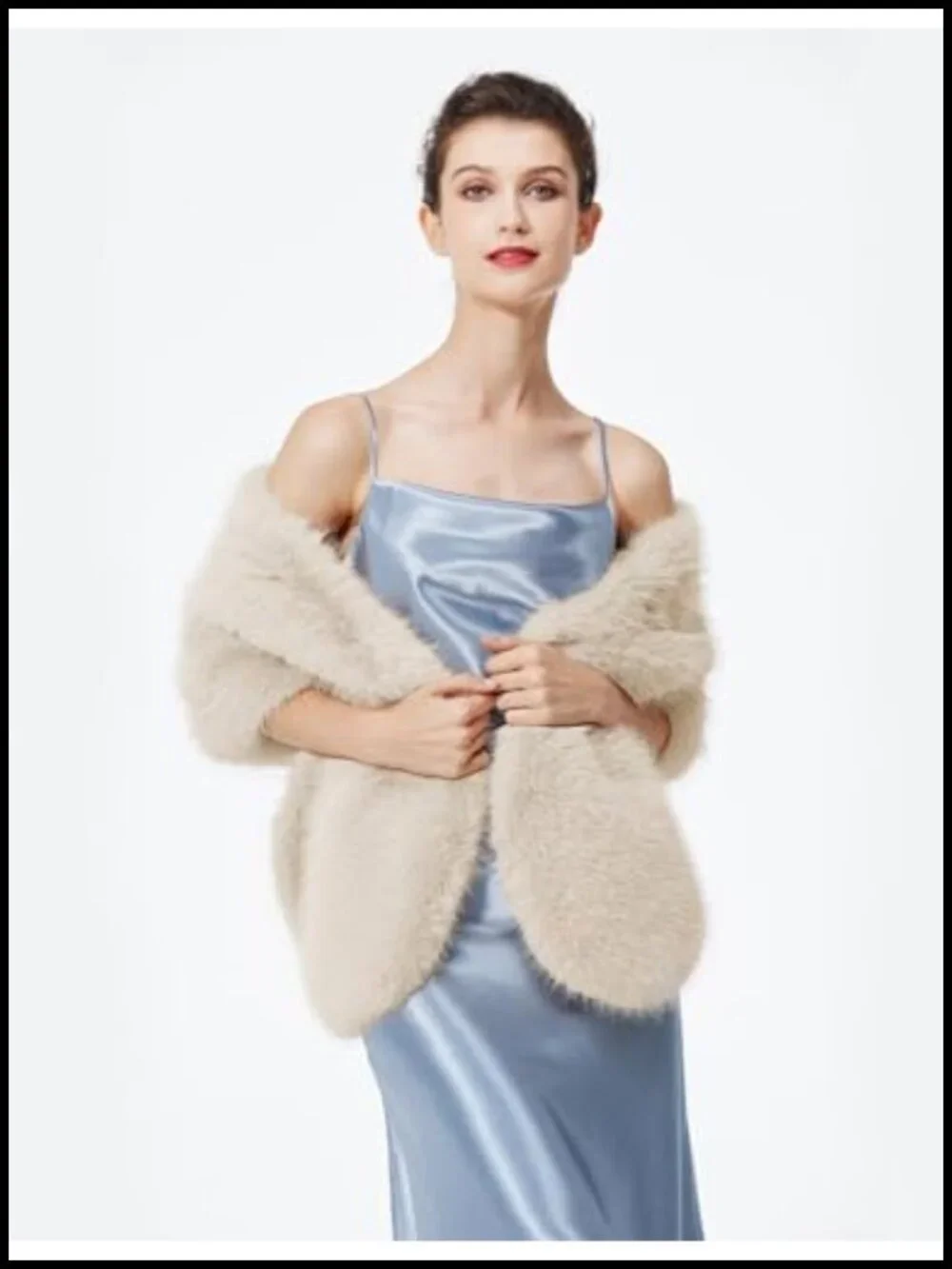 Luxury Faux Fur Shawl Wrap Stole Bridal Wedding Party Pashmina
